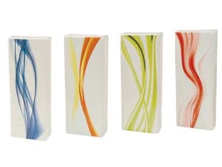UMIDIFICATORE CERAMICA RETTANGOLARE CON DECORO FLOREALE- - mm 75x38x190h. - rosso - 12 pezzi XTRA