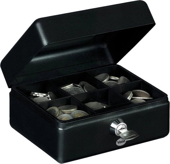Cassaforte con chiave - Cassaforte YCB/080/BB2 - Cassetto comodo per conservare denaro - Dimensione compatta - Cassetto estraibile - Facile da trasportare Cassaforte resistente al fuoco