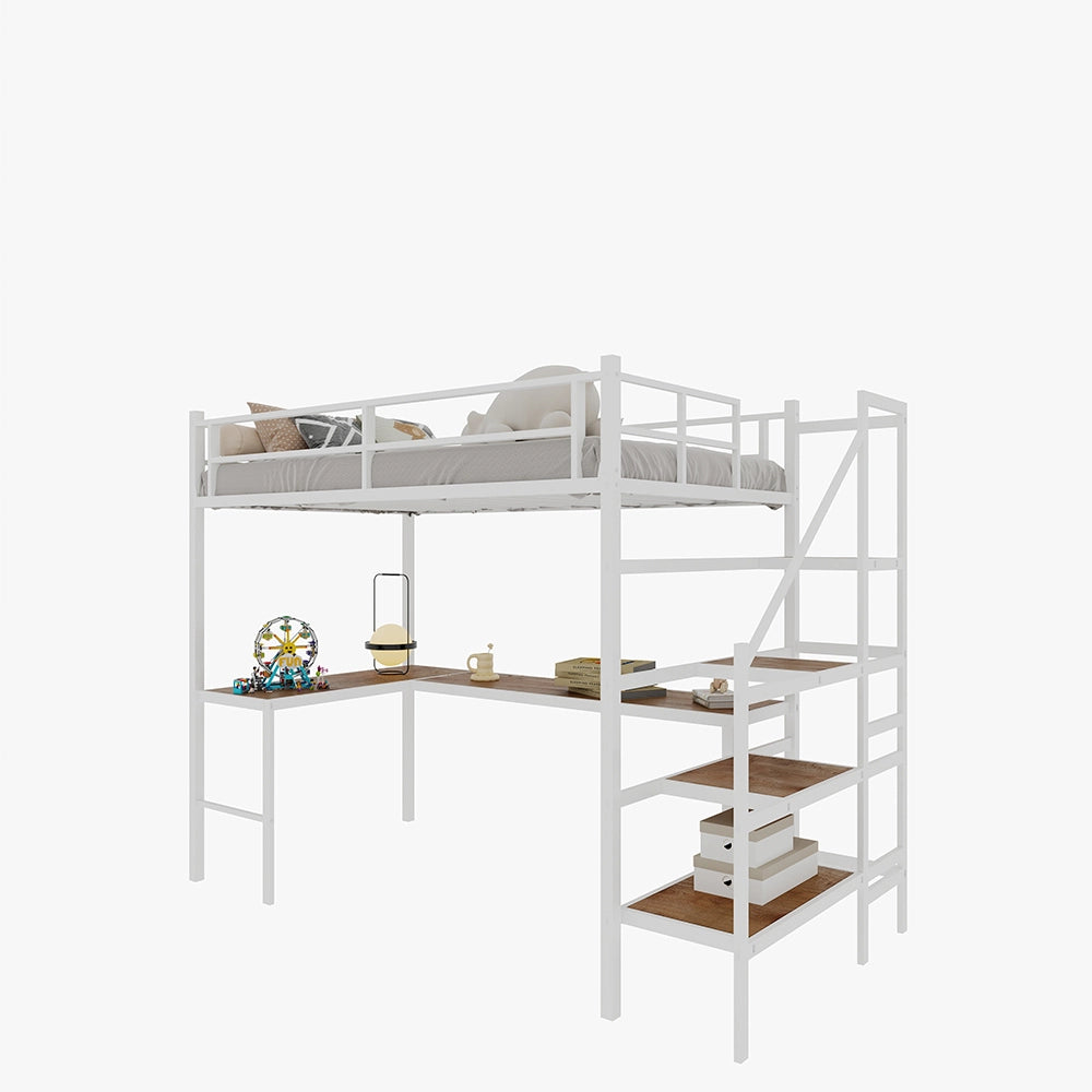 Letto a castello - Xylo - 90x200 cm scrivania L contenitori