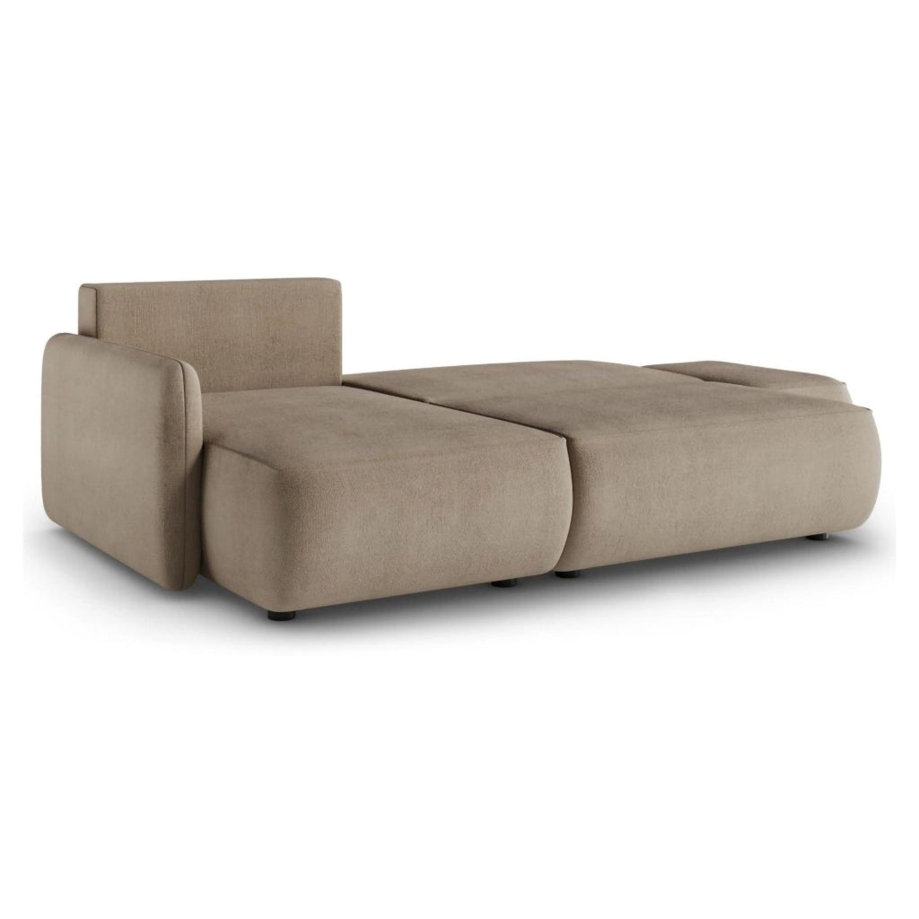 Rezzo, Divano Letto con Penisola Contenitore, 229x148 cm Beige