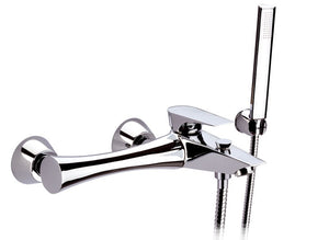 Rubinetto vasca duplex esterno con flessibile, supporto e doccetta - serie diva