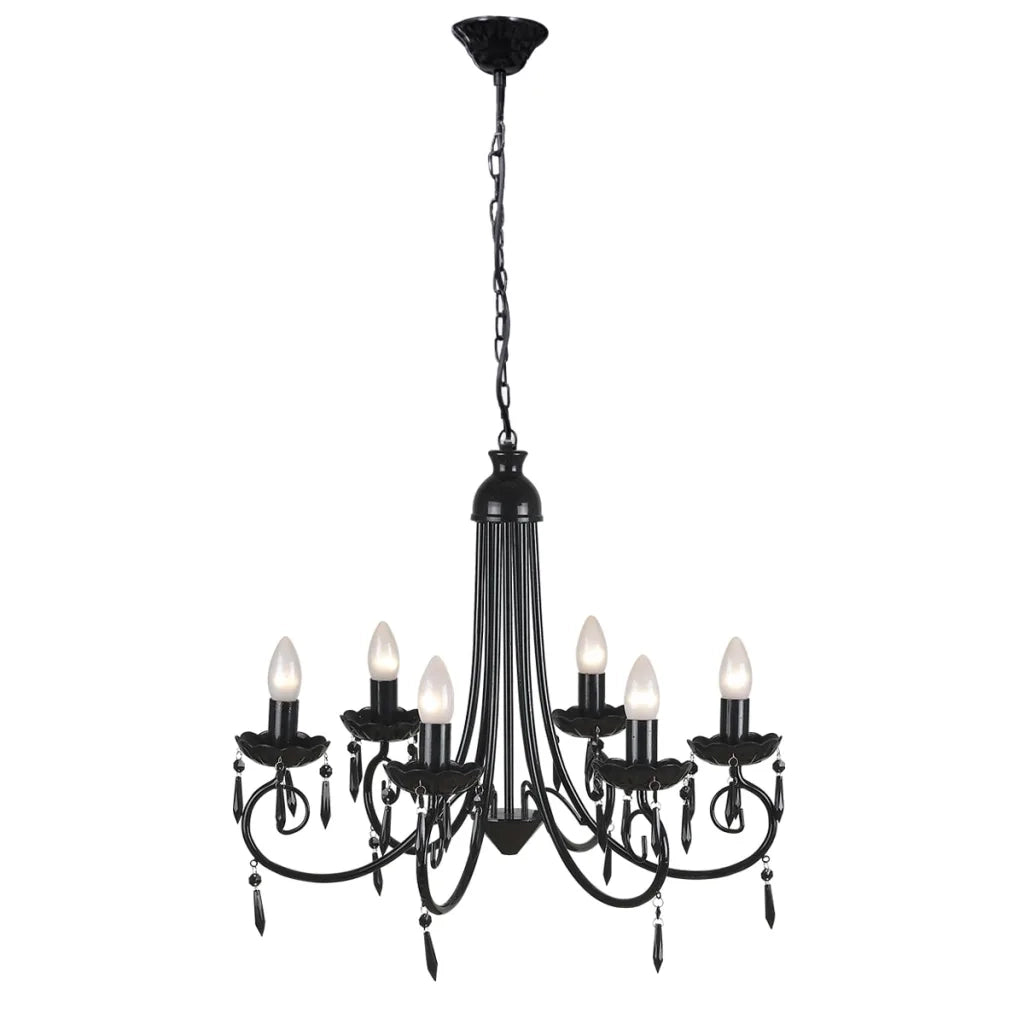 Lampada a sospensione classica design elegante 55,5 x 46 cm atmosfera lussuosa acrilico nero 02_0046225
