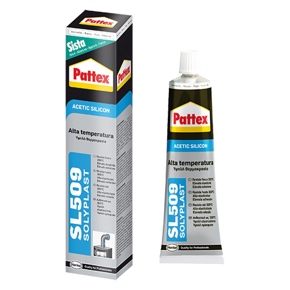 SILICONE ACETICO ALTA TEMPERATURA 'SL509' RAL 3001 rosso ml 70  - PATTEX