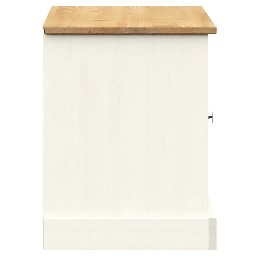 Panca Porta Scarpe-Sgabello-Panca Scarpiera Bianca VIGO 106x35x45 cm Legno Massello Pino