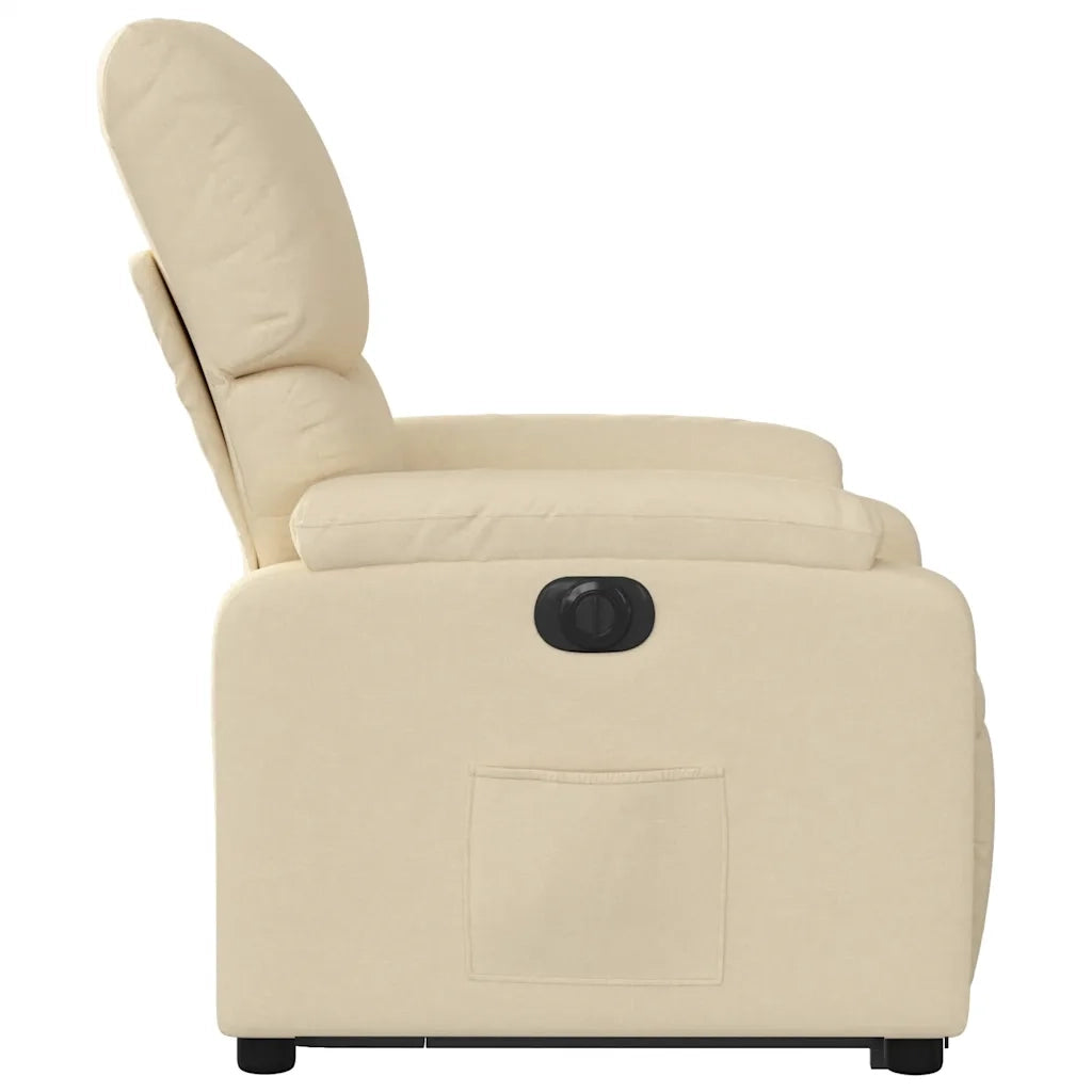 Poltrona | Sedia Relax Alzapersona Reclinabile Elettrica Crema in Tessuto