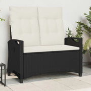 Panchina da giardino con cuscino Nero e Crema 105 x 60 x 112 cm