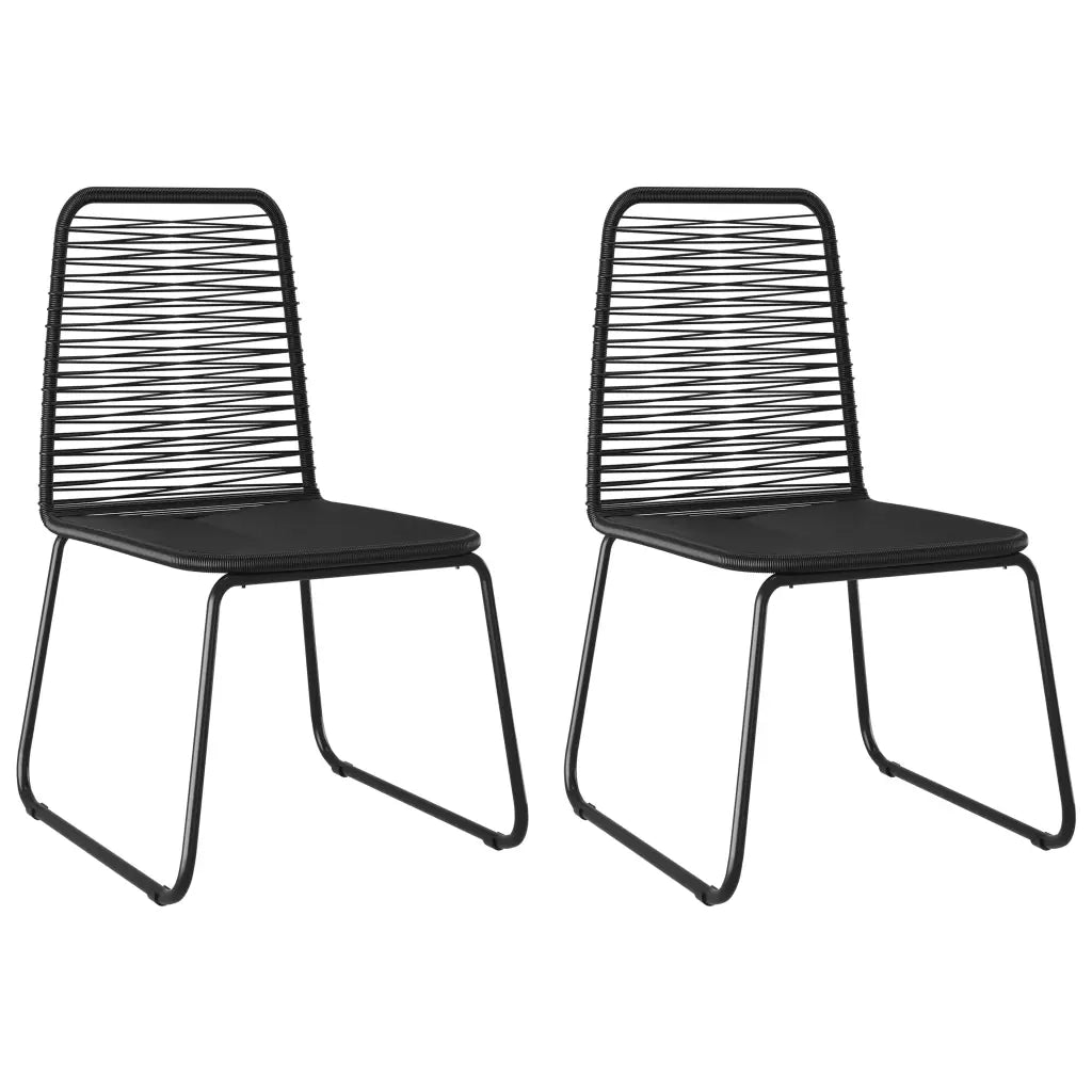 Set da Pranzo da Giardino 3 pz in Rattan PVC Nero cod mxl 34902
