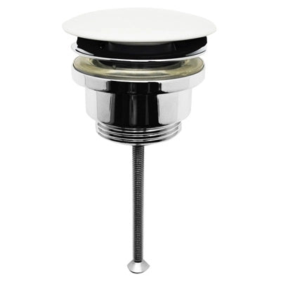 PILETTA LAVABO CLICK-CLACK TAPPO TONDO IN CERAMICA BIANCO- 11/4- DH- pezzi 1