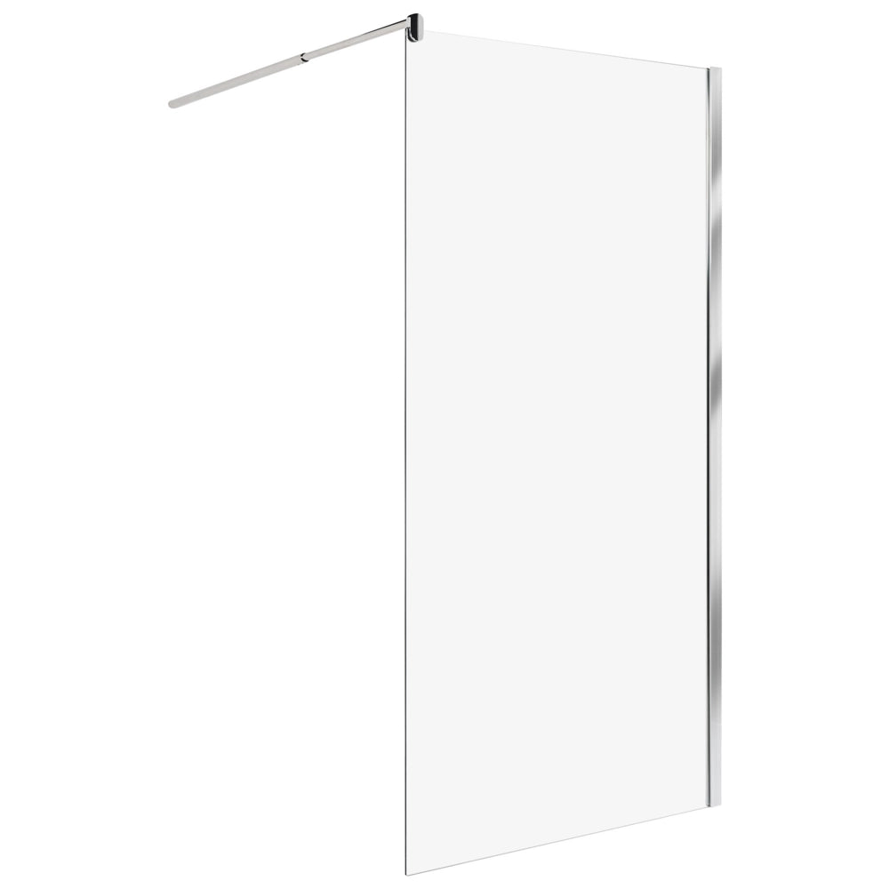 Schermo doccia in vetro temperato Box senza porte per bagno argento 100 x 190 design moderno
