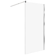 Schermo doccia in vetro temperato Box senza porte per bagno argento 100 x 190 design moderno