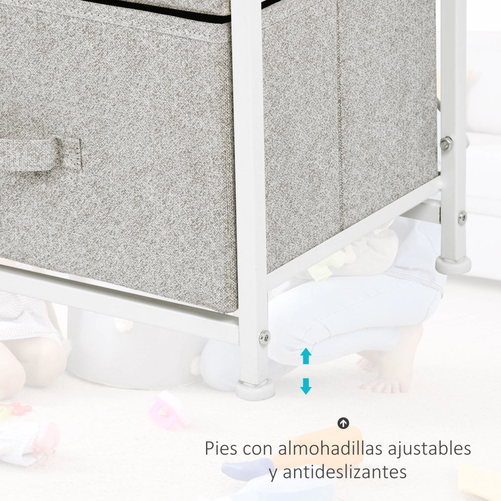 Cassettiera con 4 cassetti in tessuto ¨C zephmum ¨C 45x30x92 cm grigio