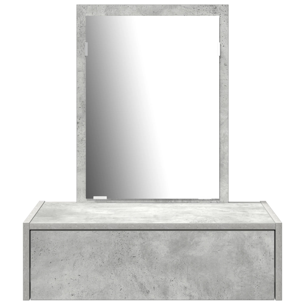 Tavolo da Toeletta a Muro Grigio Cemento 60x40x70 cm