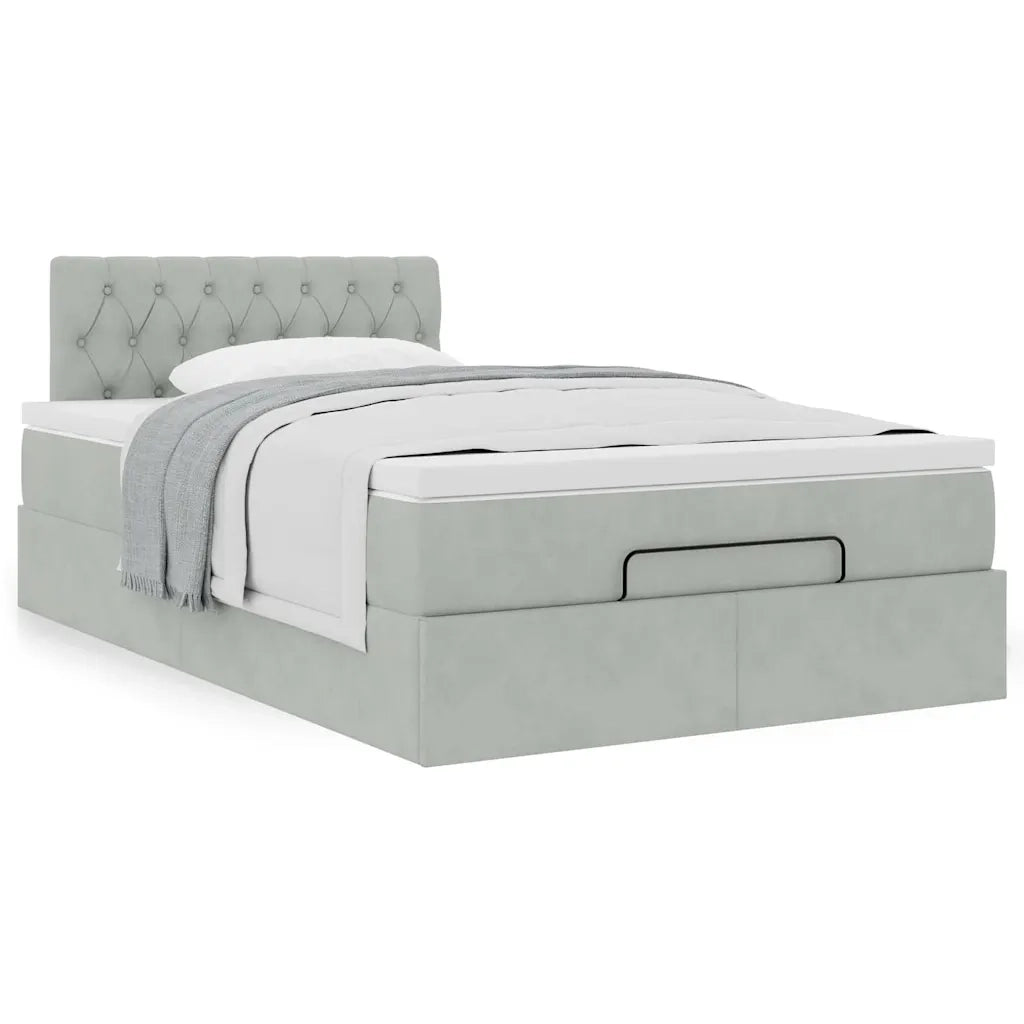 Struttura Letto Pouf con Materasso 120x200 cm Velluto 3311837