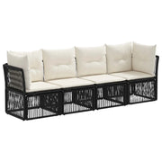 Set Divano da Giardino 4 pcs Nero polyrattan 3434128