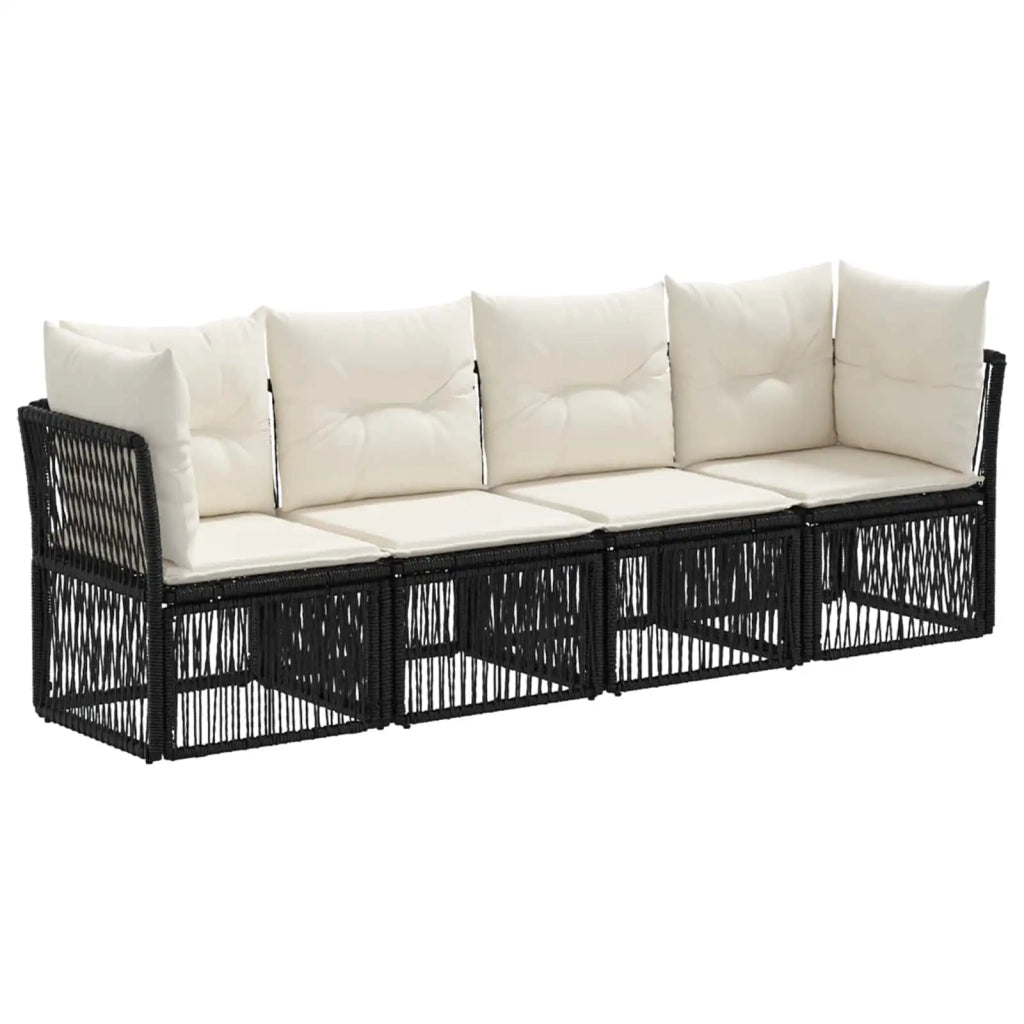 Set Divano da Giardino 4 pcs Nero polyrattan 3434128