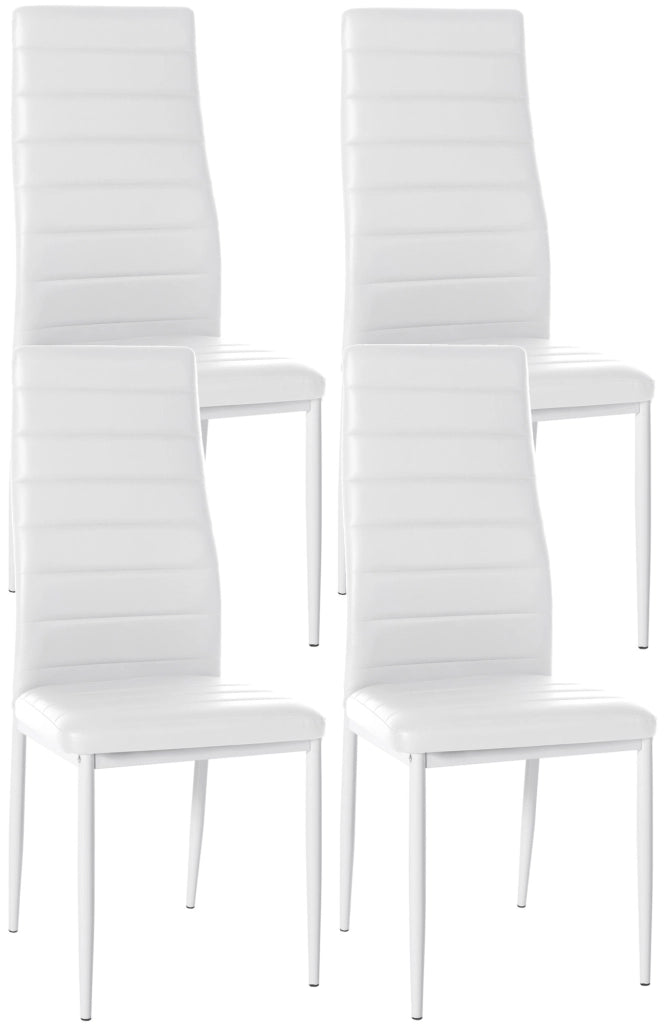 Set di 4 sedie da pranzo Mayfair bianco,Finta pelle