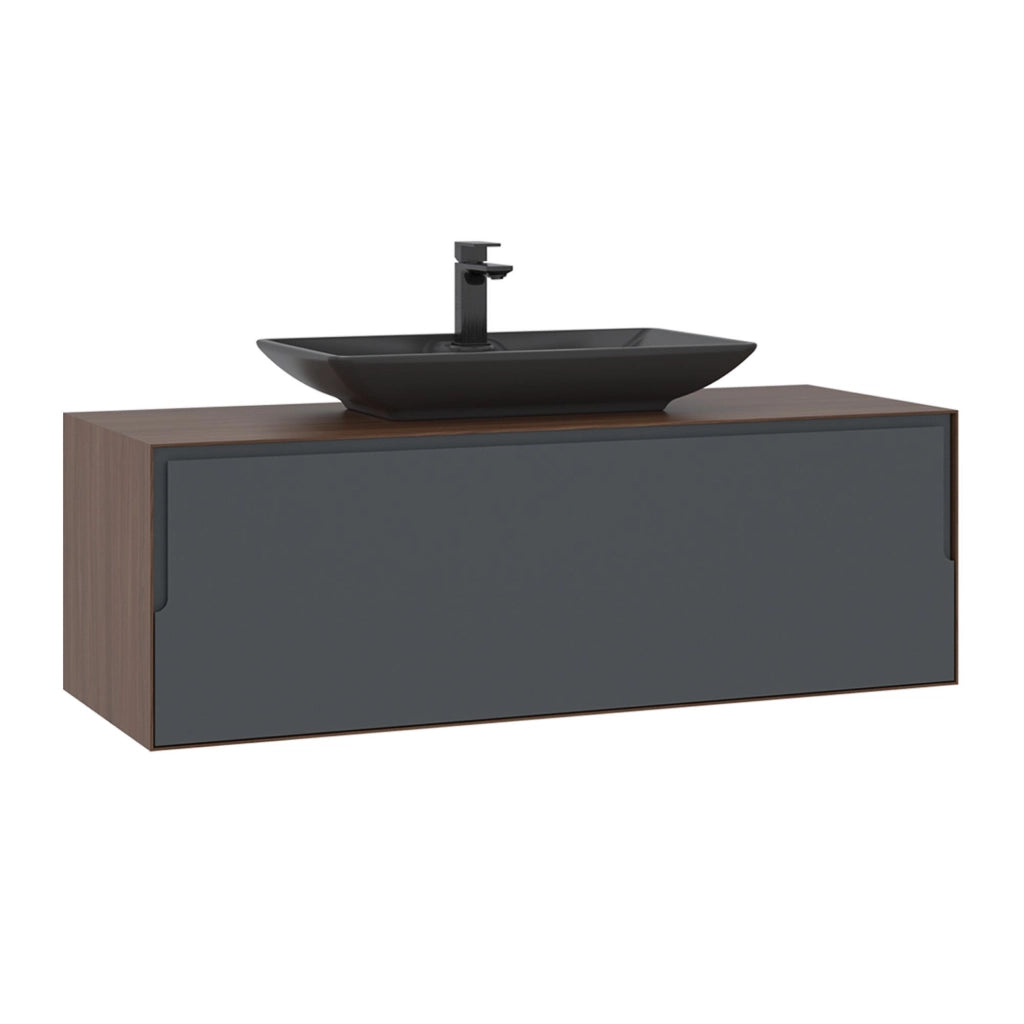 Mobile lavabo "Craft 120" - 120 x 50 x 40 cm - Noce / Antracite