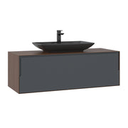 Mobile lavabo "Craft 120" - 120 x 50 x 40 cm - Noce / Antracite
