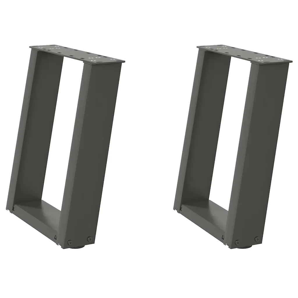 Gambe per Tavolino da Caffè a Forma di U 2 pz Antracite 38x(42-43) cm Acciaio 4012762
