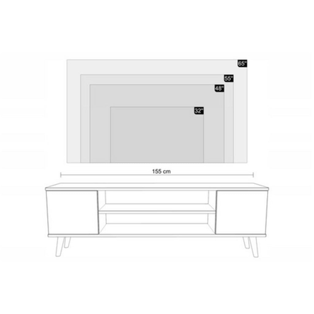Mobile porta TV Focus in rovere artisan con gambe in faggio