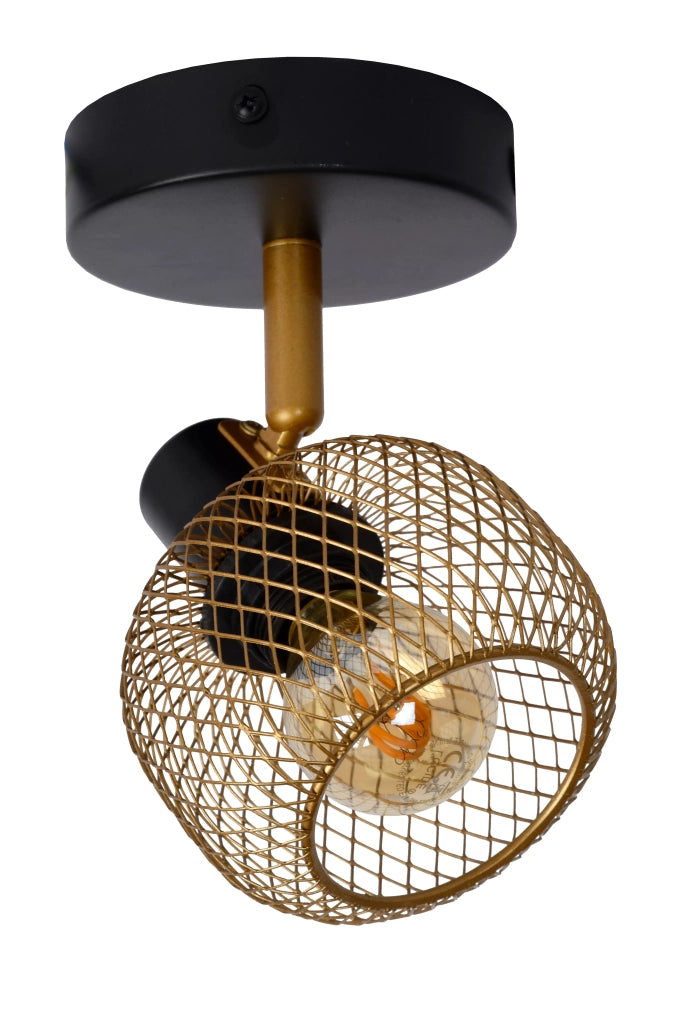 Plafoniera Lucide Maren nero ottone metallo 1xE14 40W