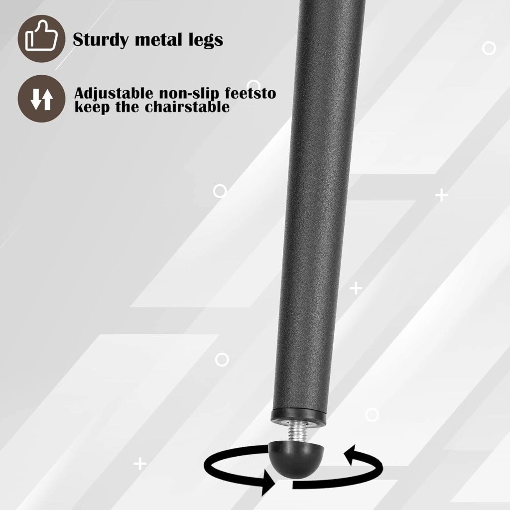 6x Sedie Ergonomica da Pranzo, Sedia Scandinava, Sedia da cucina in PU, Seduta Imbottita, per Camera da Letto, Salotto, Marrone Scuro, Gambe in Metallo, BH357dbr-6