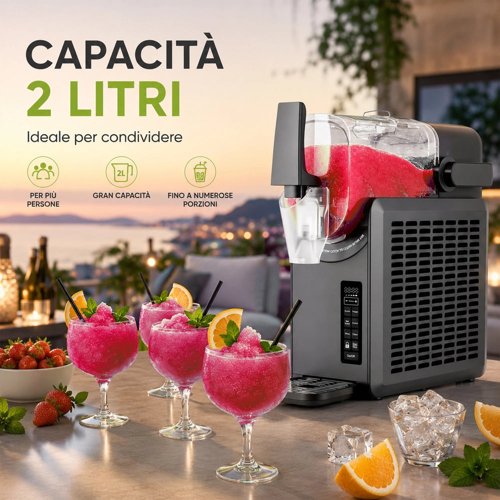 Macchina per Granita e Cocktail Slushie Machine per Milk Shake Capacità 2 Litri