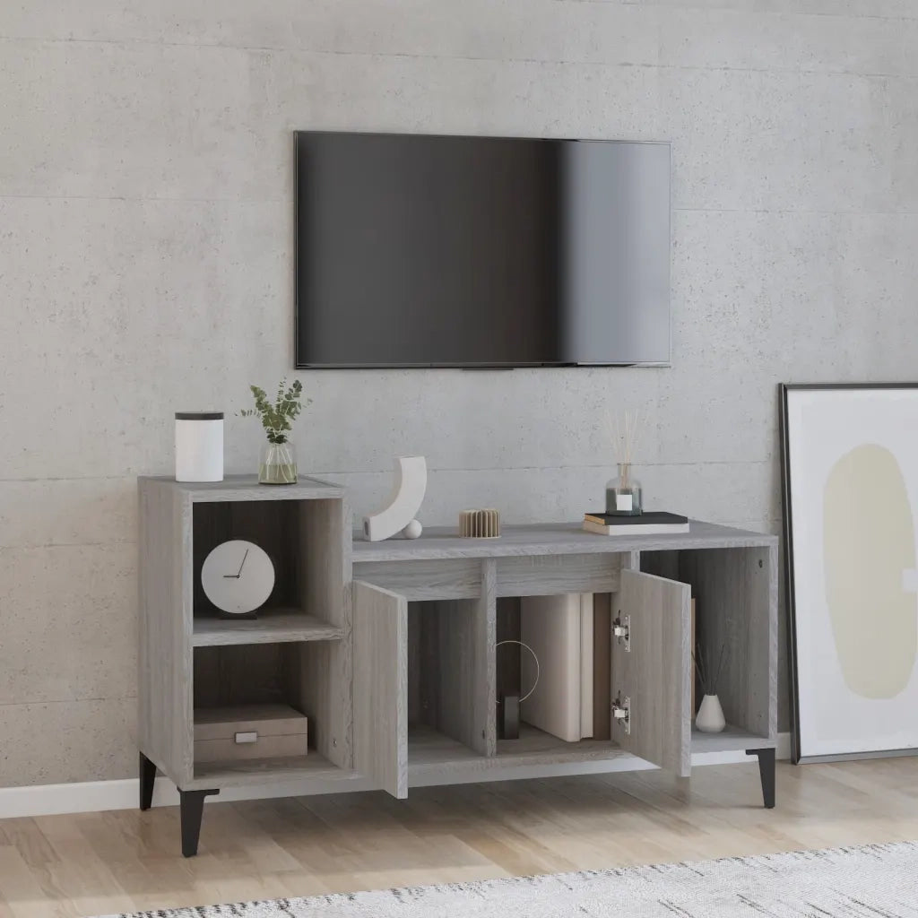 Mobile TV-Credenza TV-Console TV Grigio Sonoma 100x35x55 cm in Legno Multistrato 232779