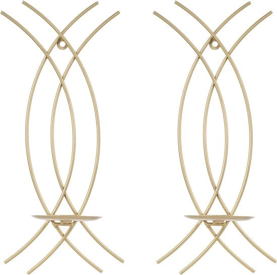 Set di candele per parete elegante in oro per lumi da tavolo e decorazione