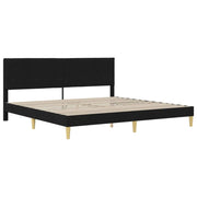 Letto matrimoniale | Letto per adulti | Struttura del letto con testiera Nero 180 x 200 cm Tessuto