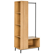 Armadio aperto 5 ripiani MDF Scaffale aperto per vestiti Marrone chiaro stile moderno