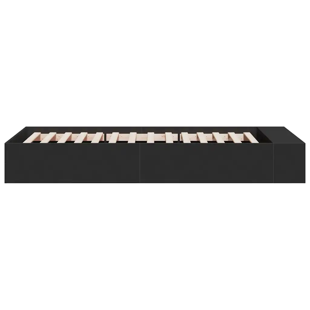 Giroletto-Struttura Letto Nero 100x200 cm in Legno Multistrato 827678