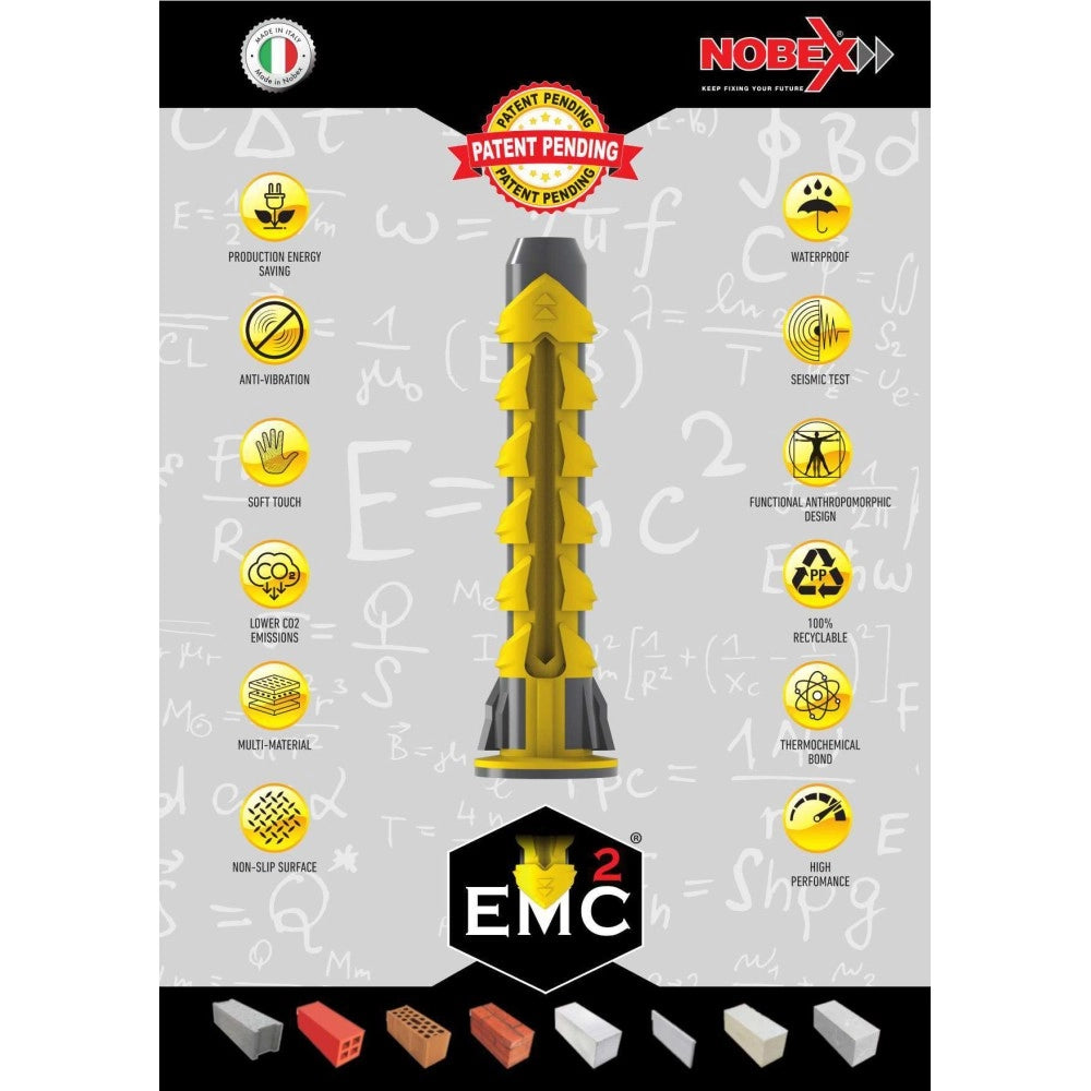 Nobex ecm2 da 6mm con vite - 200pz tassello bimateriale universale
