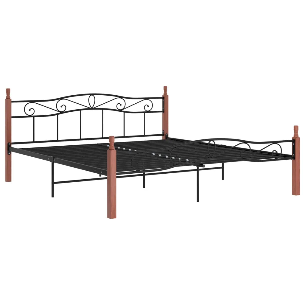 Giroletto in Metallo Nero e Legno Massello di Rovere 200x200 cm cod mxl 33770