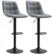 Sgabelli da bar 2 pezzi con schienale ¨C zephmum ¨C girevoli, regolabili in altezza, grigio scuro