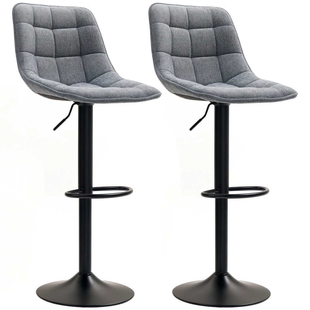 Sgabelli da bar 2 pezzi con schienale ¨C zephmum ¨C girevoli, regolabili in altezza, grigio scuro
