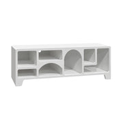 Mobilie tv organico effetto legno bianco, 160cm, bianco