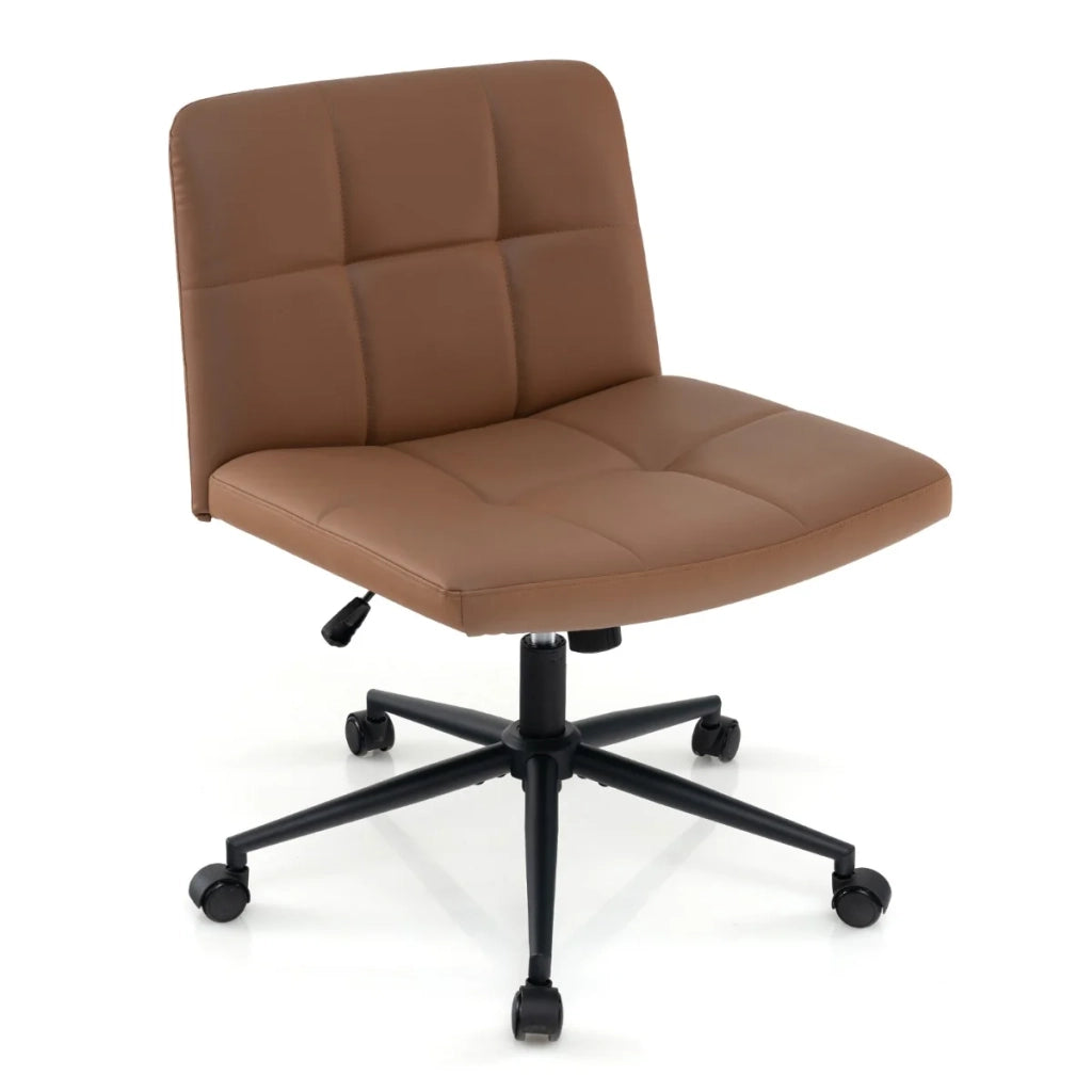 Sedia da ufficio regolabile a forma di U 70 x 70 x 79-87 cm comfort durevole design moderno pelle PU marrone 20_0011085