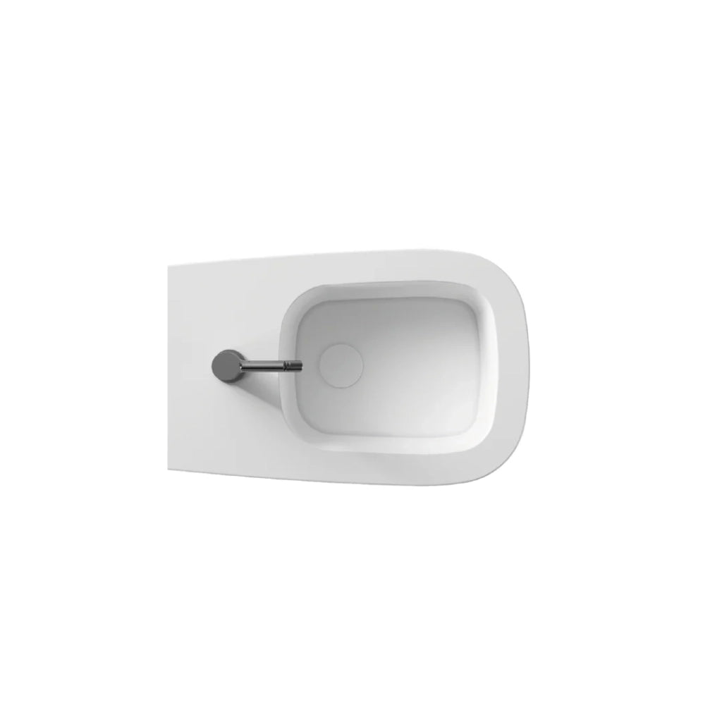 Coppia Di Sanitari Alice Ceramica Da Terra Filo Muro Senza Brida Bianco Lucido "Wunder"