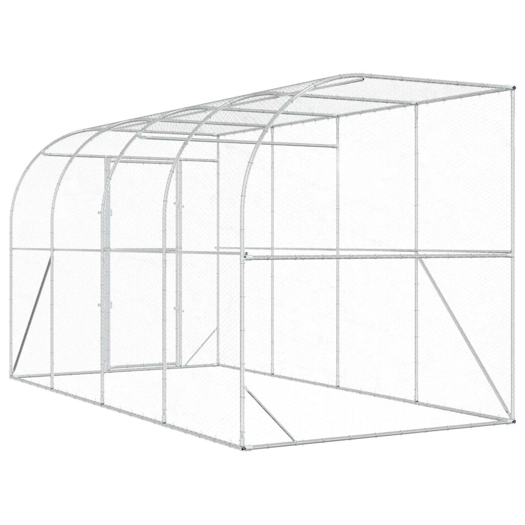 Gabbia per Polli Contro il Muro Argento 600 x 150 x 215 cm 3434731