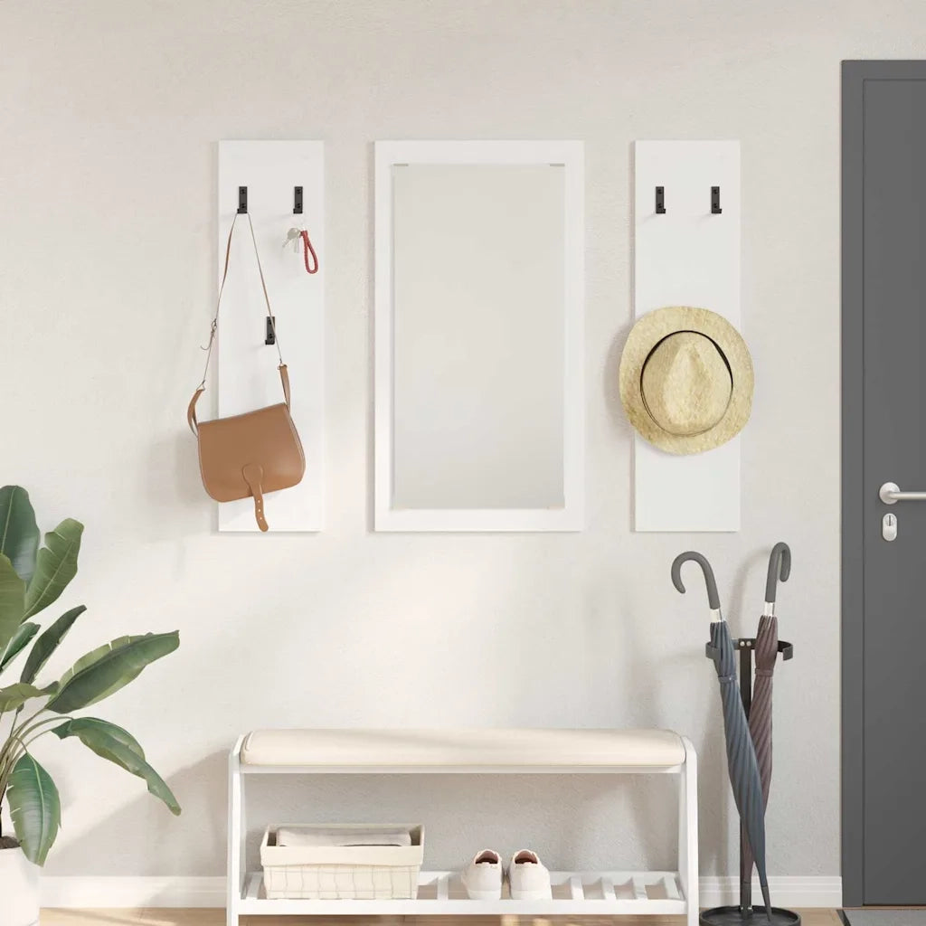 Appendiabiti a muro Bianco 96 x 1,5 x 90 cm Legno multistrato 874531