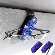 Sostituto di occhiali per auto con decorazioni in strass - Sostituto di occhiali - Sostituto di occhiali per auto - Accessori per l'abitacolo - 2 pezzi - Materiale ABS + strass - Clip per occhiali