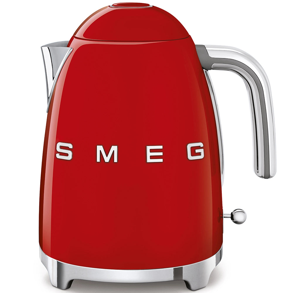 Smeg, bollitore elettrico klf03rdeu 1,7 l, filtro anticalcare lavabile, autospegnimento di sicurezza, indicatore livello di acqua, base antiscivolo e avvolgicavo integrato, potenza 2400w, rosso