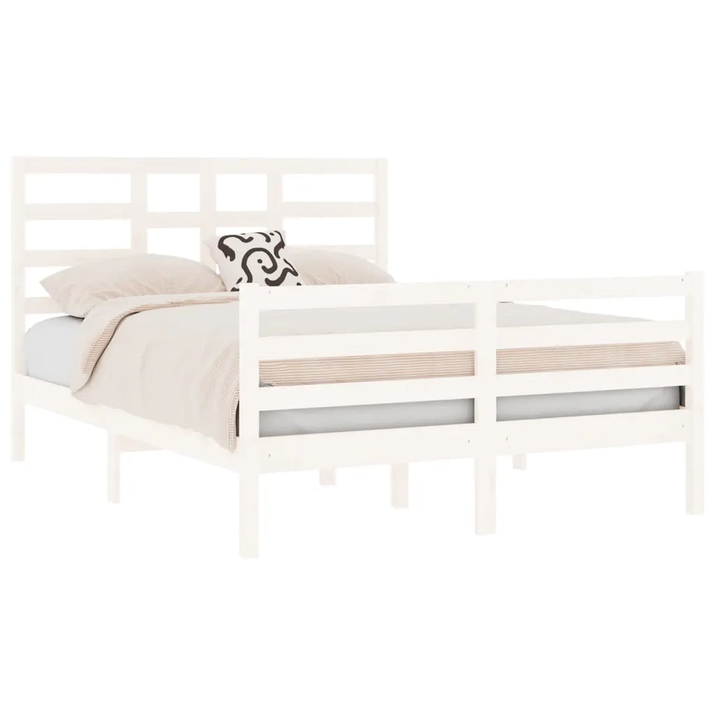 Giroletto-Struttura Letto Bianco in Legno Massello 120x190 cm Small Double 555476