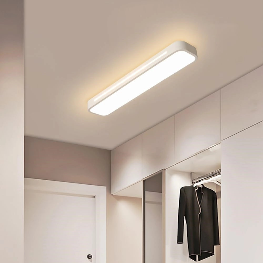 Trade Shop - Plafoniera Led 18w Bianco Soffitto Rettangolare Striscia Moderno Luce 4000k 50194 -