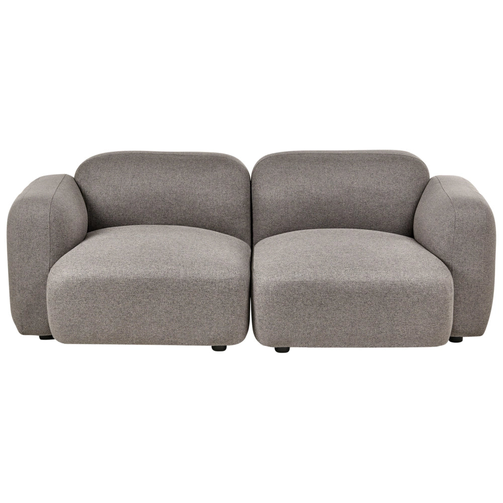 Divano a 3 posti Schienale e coprigambe anteriori imbottiti Boucle Tessuto Grigio scuro stile scandinavo