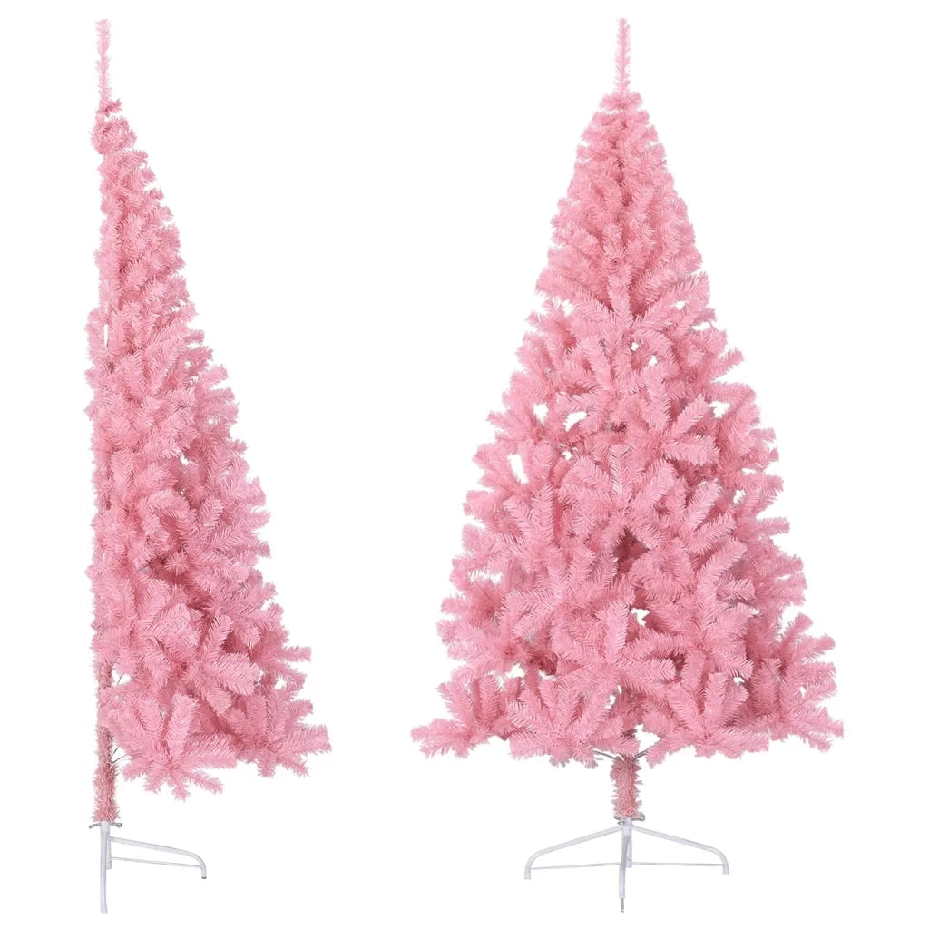 Albero di Natale Artificiale a MetÃ  con Supporto Rosa 240cm PVC