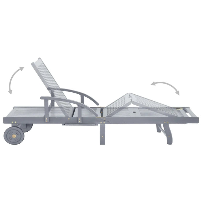 Lettino Prendisole da Giardino con Cuscino Massello di Acacia 3061338