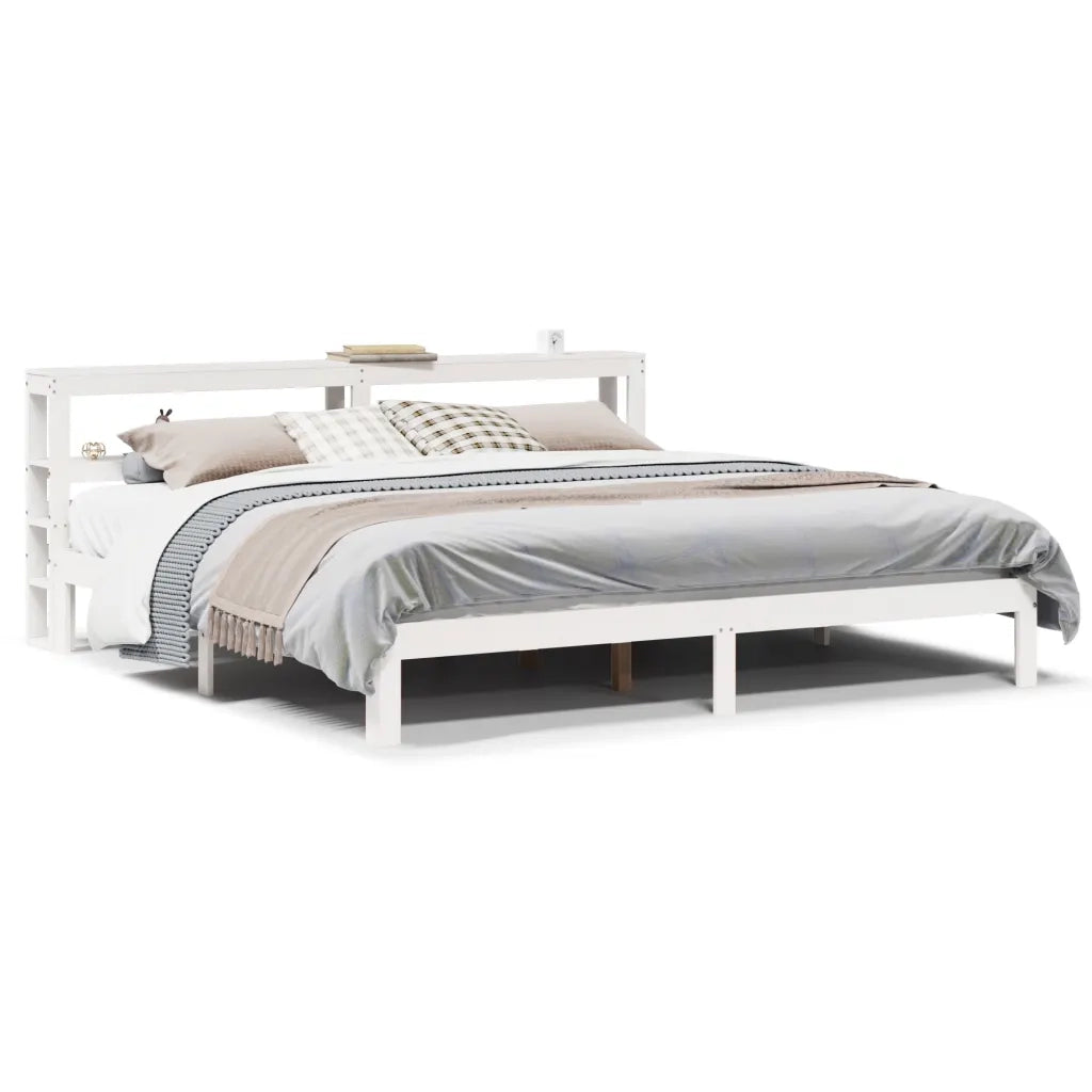 Giroletto con Testiera senza Materasso-Struttura Letto Bianco 180x200 cm 679679