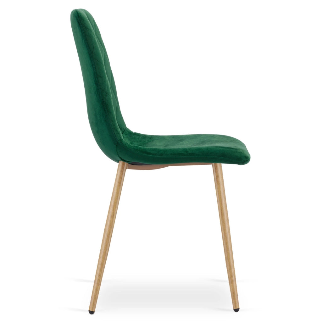 Set di 2 sedie Turin in velluto verde smeraldo